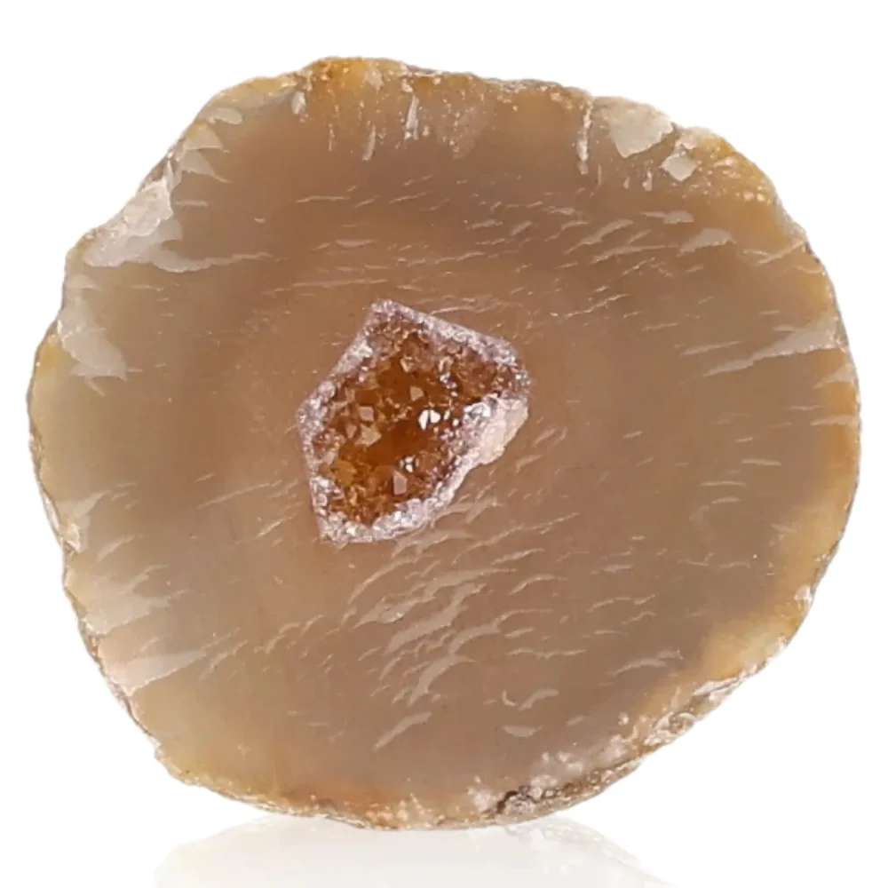 Mini Agate Geode Light brown with amber center. 073066 - Image 2