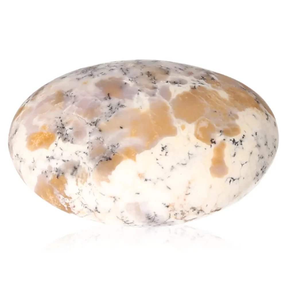 Banded Agate Tumbled Stone Creamy white with beige and light gray spots 074575 - Image 2
