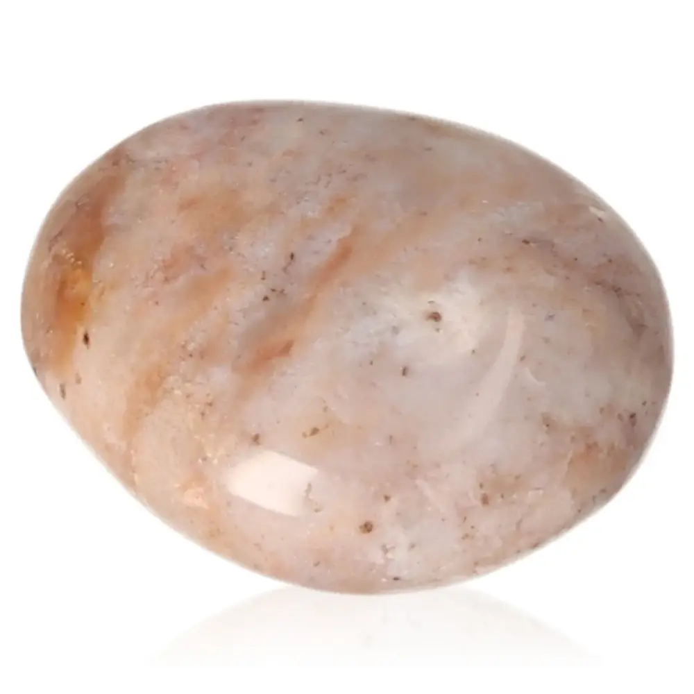 Banded Agate Tumbled Light brown with white and orange-brown areas. 074803