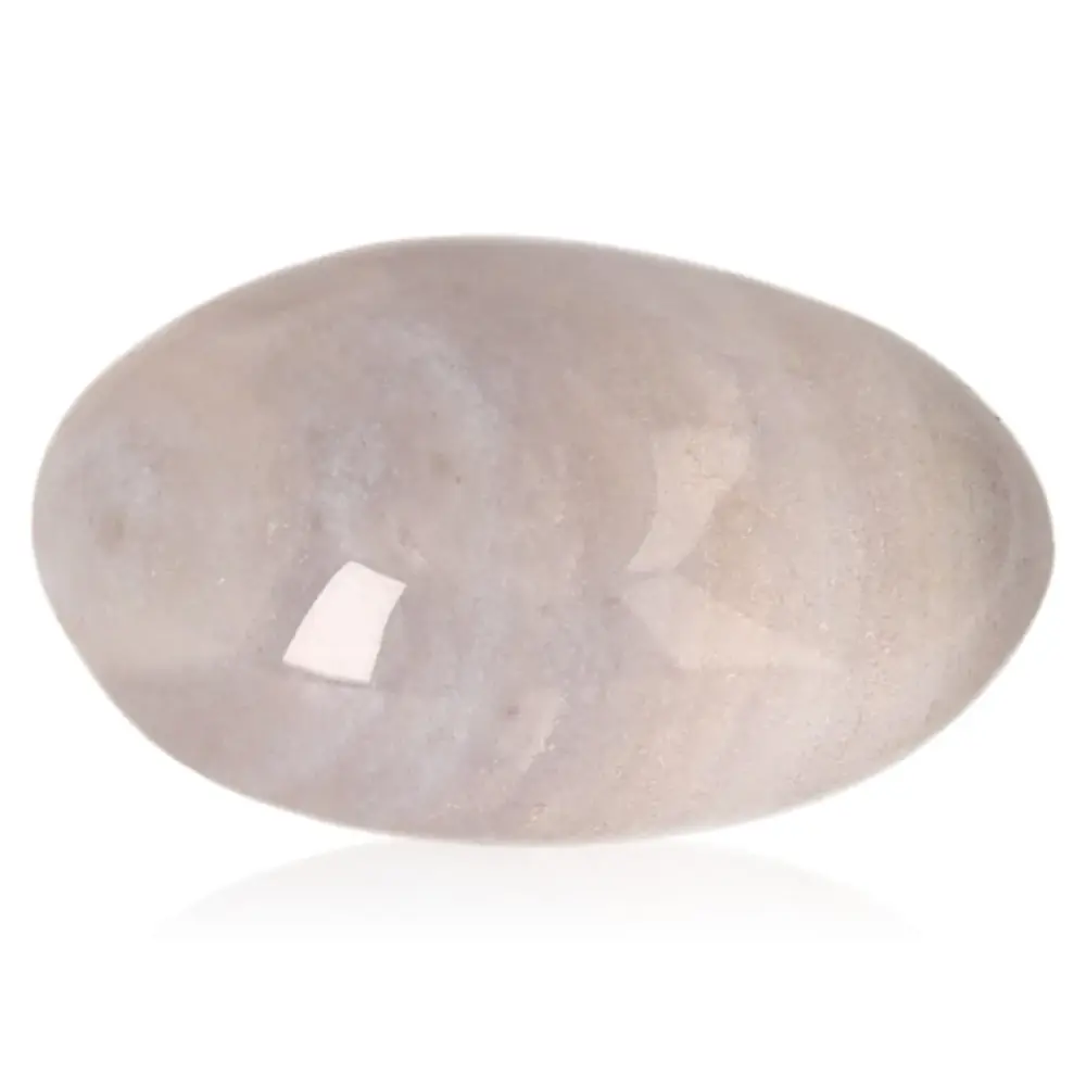 Banded Agate Tumbled Stone Gray with white and light brown tones. 074827