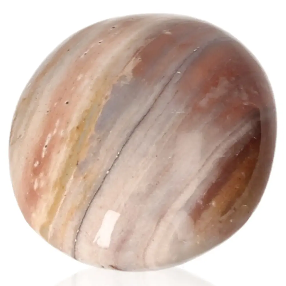 Banded Agate Tumbled Stone Light brown with cream and soft beige tones 074841