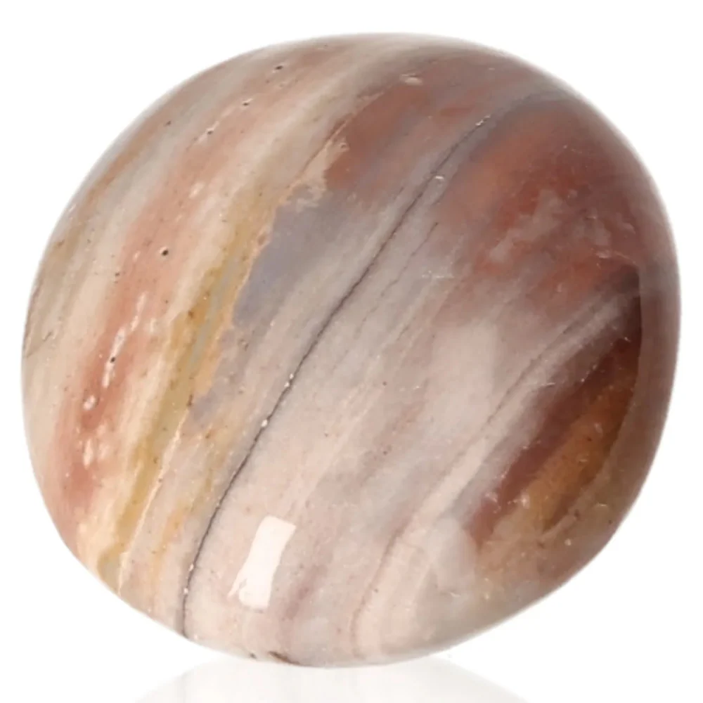 Banded Agate Tumbled Stone Light brown with cream and soft beige tones 074841 - Image 2