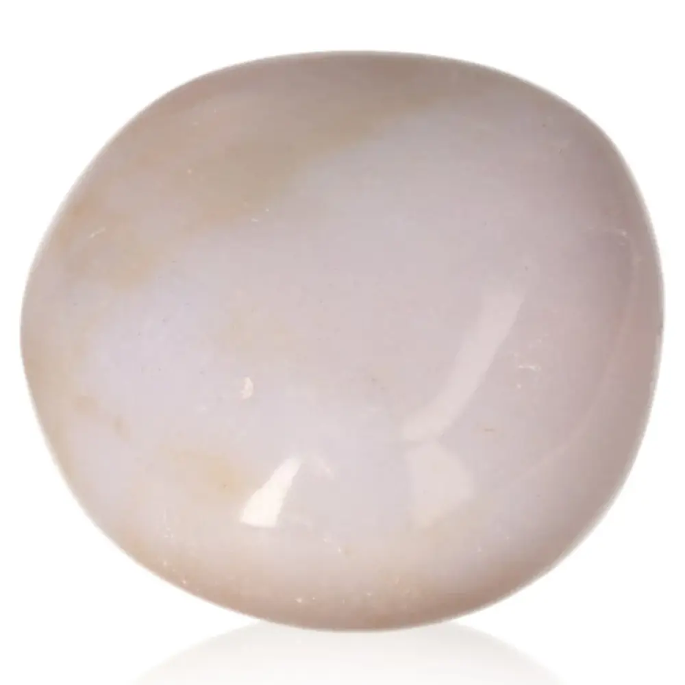 Banded Agate Tumbled Gray with white and light brown tones. 074858