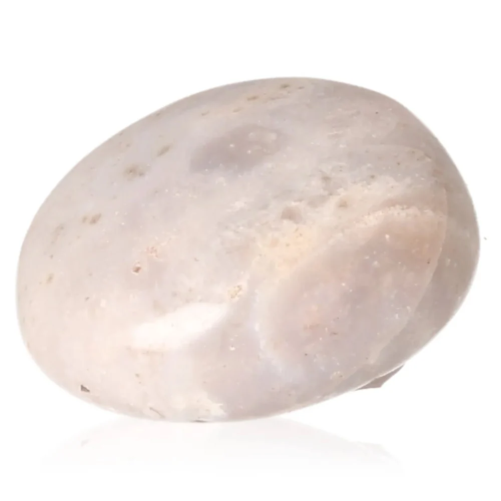 Banded Agate Tumbled Stone Gray with white and light brown tones. 074865 - Image 2