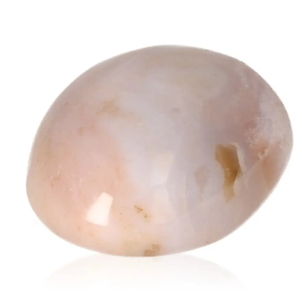 Banded Agate Tumbled Stone Light beige with soft brown and translucent accents 074919