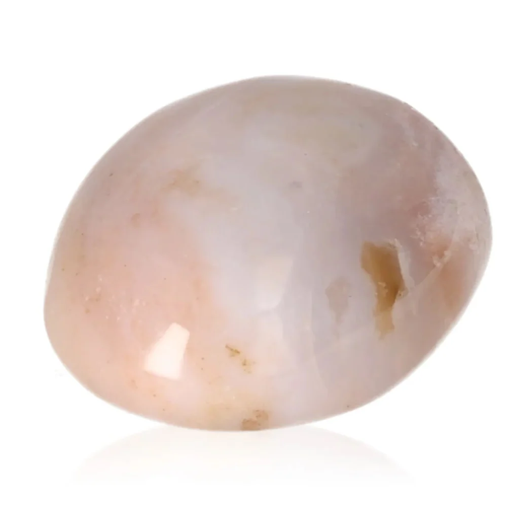 Banded Agate Tumbled Stone Light beige with soft brown and translucent accents 074919 - Image 2
