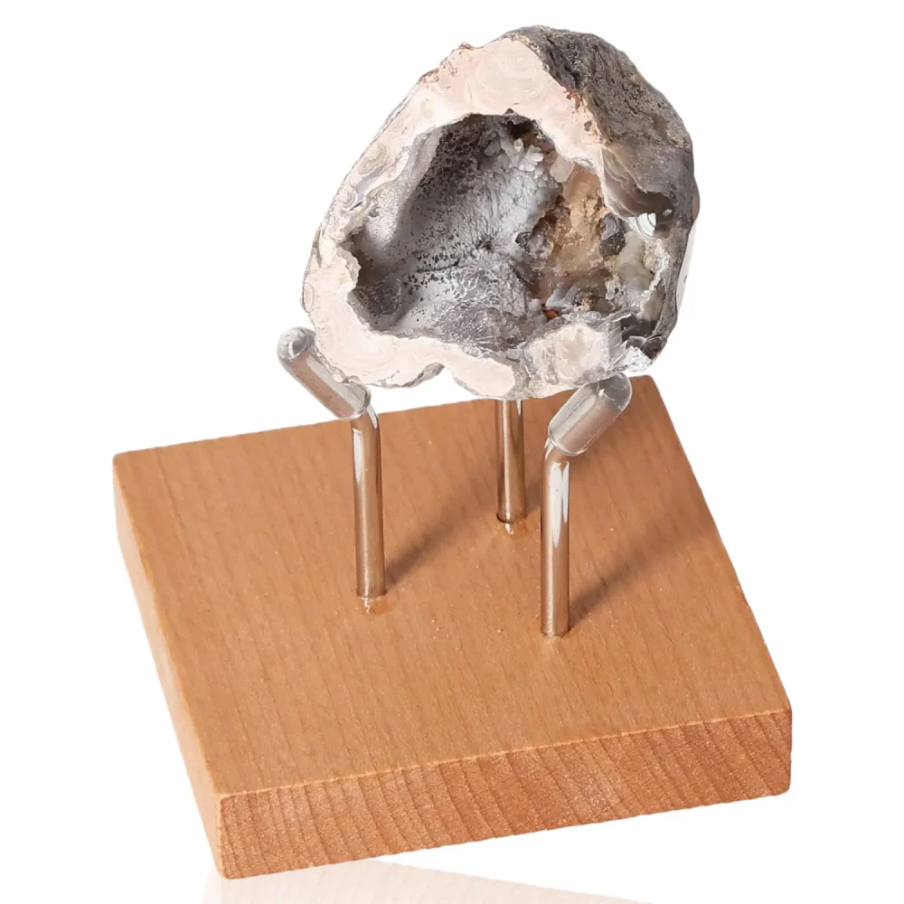 Mini Agate Geode Gray, white, and brown. 072274 - Image 2