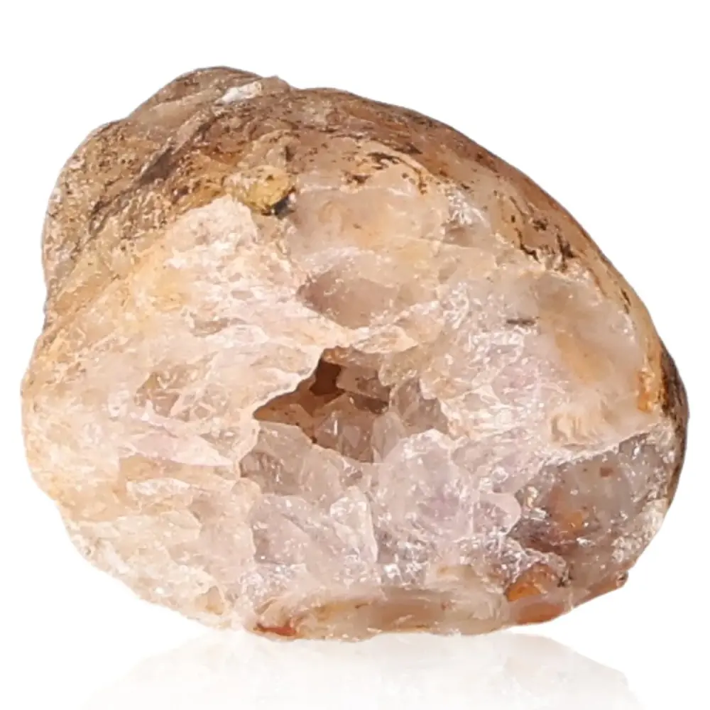 Mini Agate Geode Beige with light brown and soft pinkish tones. 072724