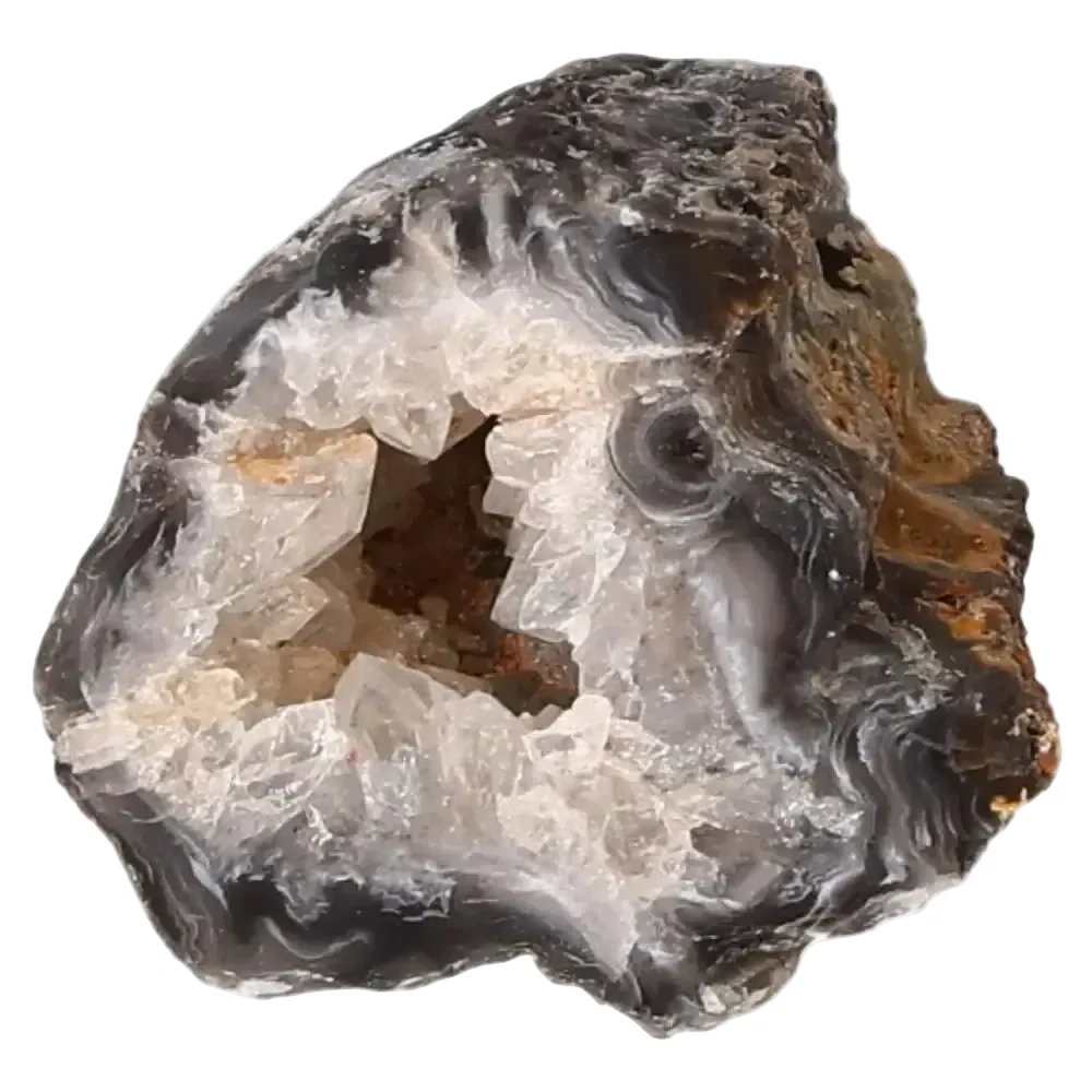 Mini Agate Geode Dark Grey & Black. 072885