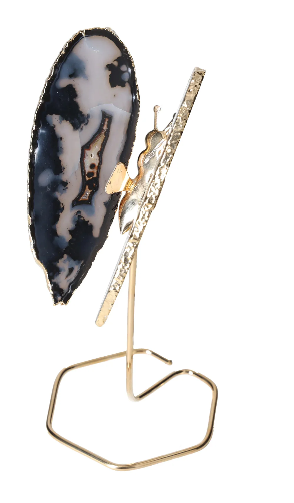 Agate Butterfly On Gold Metal Stand 629379 - Image 2