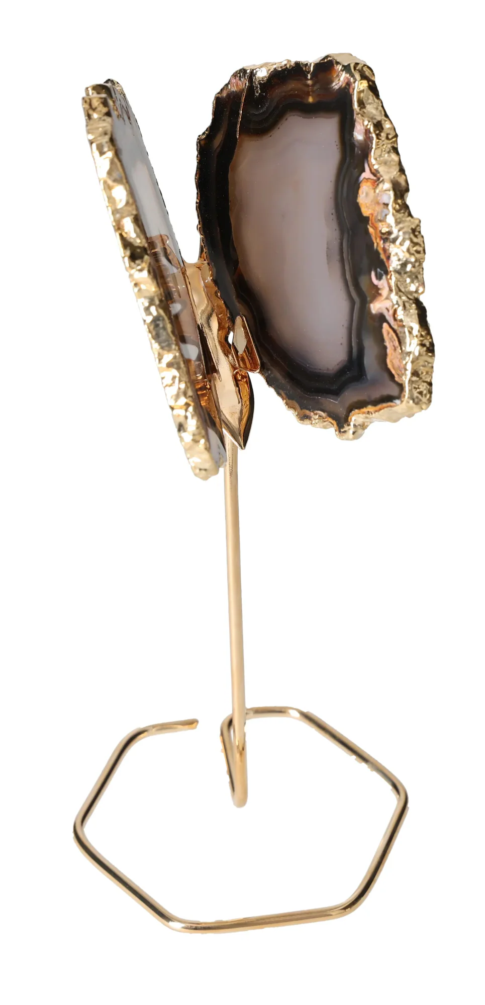 Agate Butterfly On Gold Metal Stand 629386 - Image 2