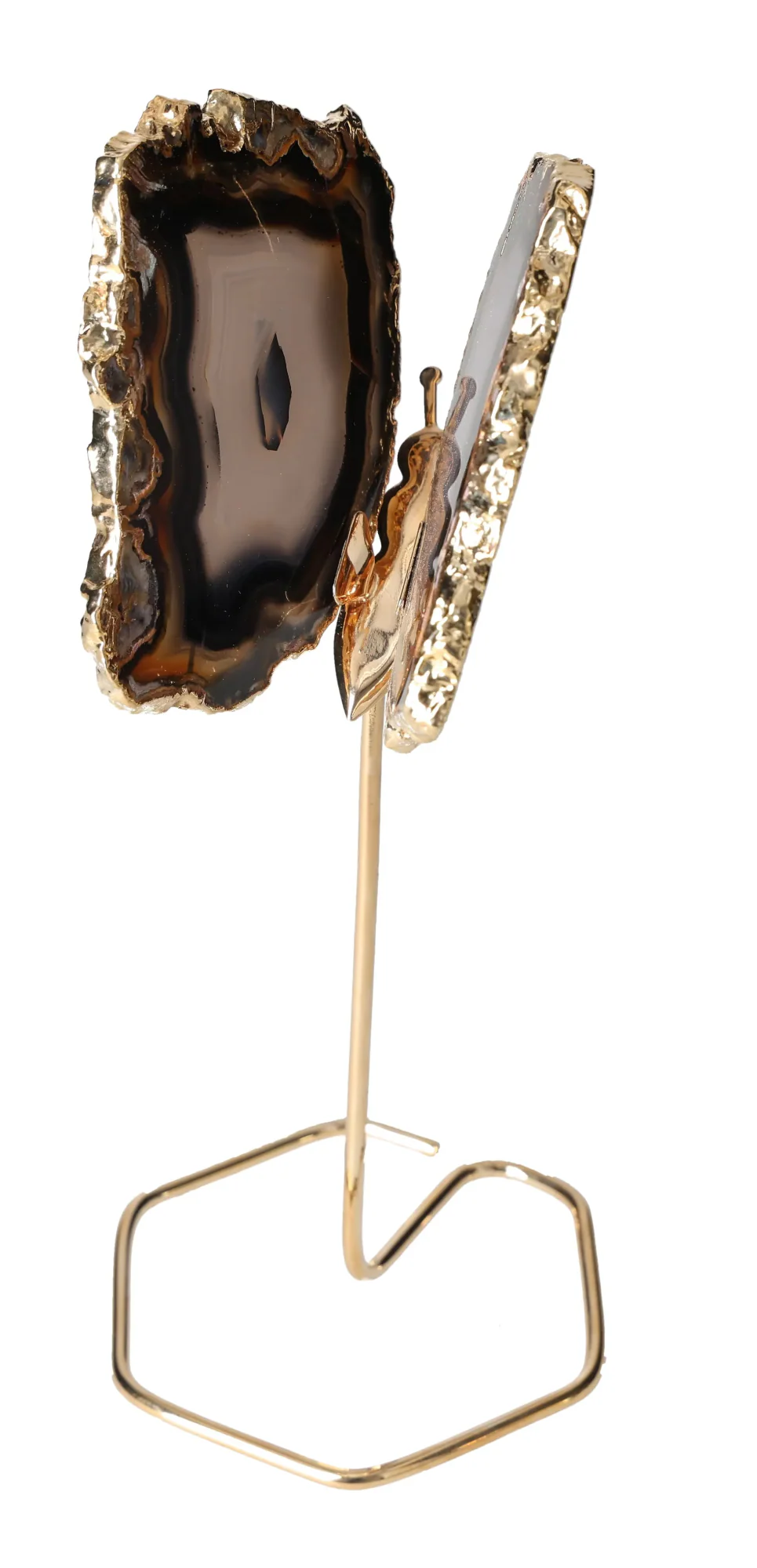 Agate Butterfly On Gold Metal Stand 629386 - Image 3