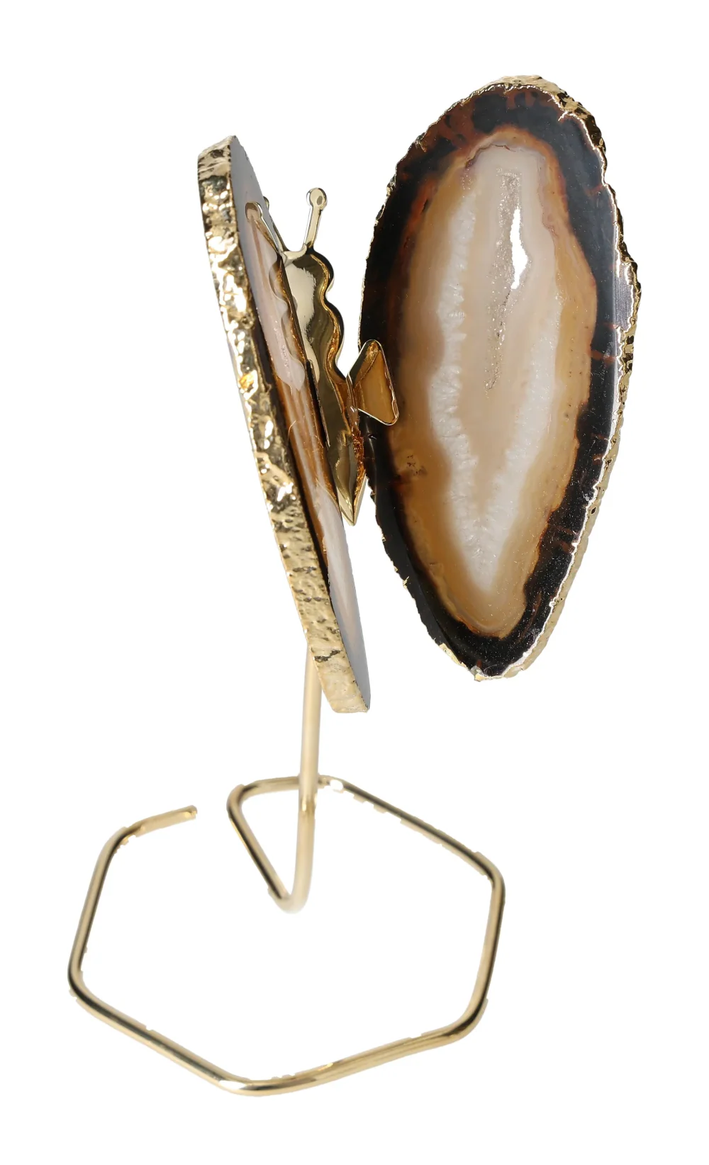 Agate Butterfly On Gold Metal Stand 629423 - Image 2