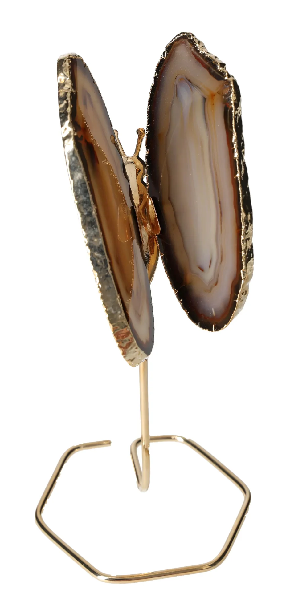 Agate Butterfly On Gold Metal Stand 629454 - Image 2