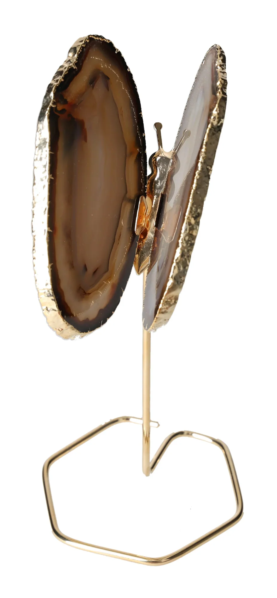 Agate Butterfly On Gold Metal Stand 629454 - Image 3