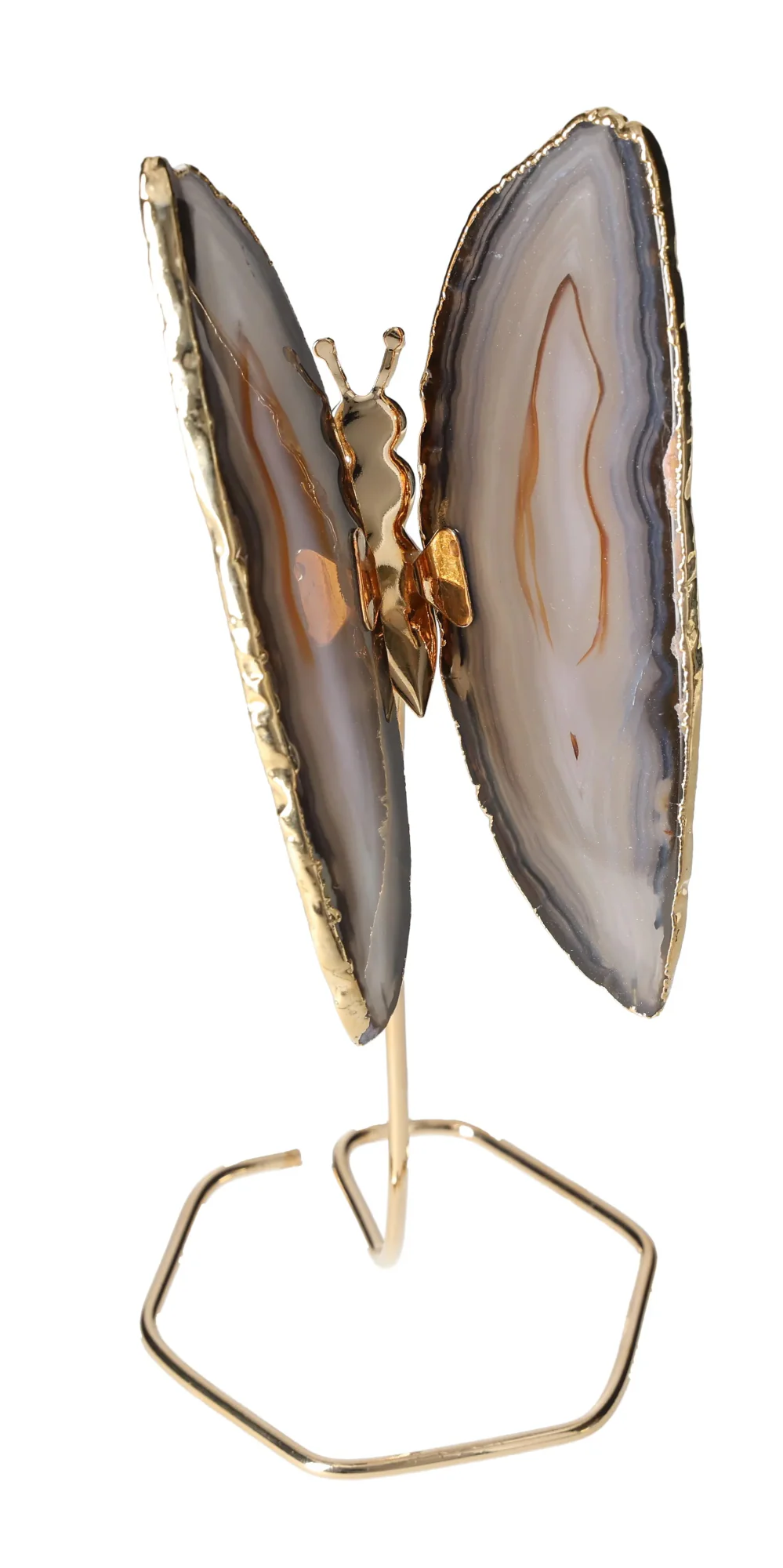 Agate Butterfly On Gold Metal Stand 629461 - Image 2