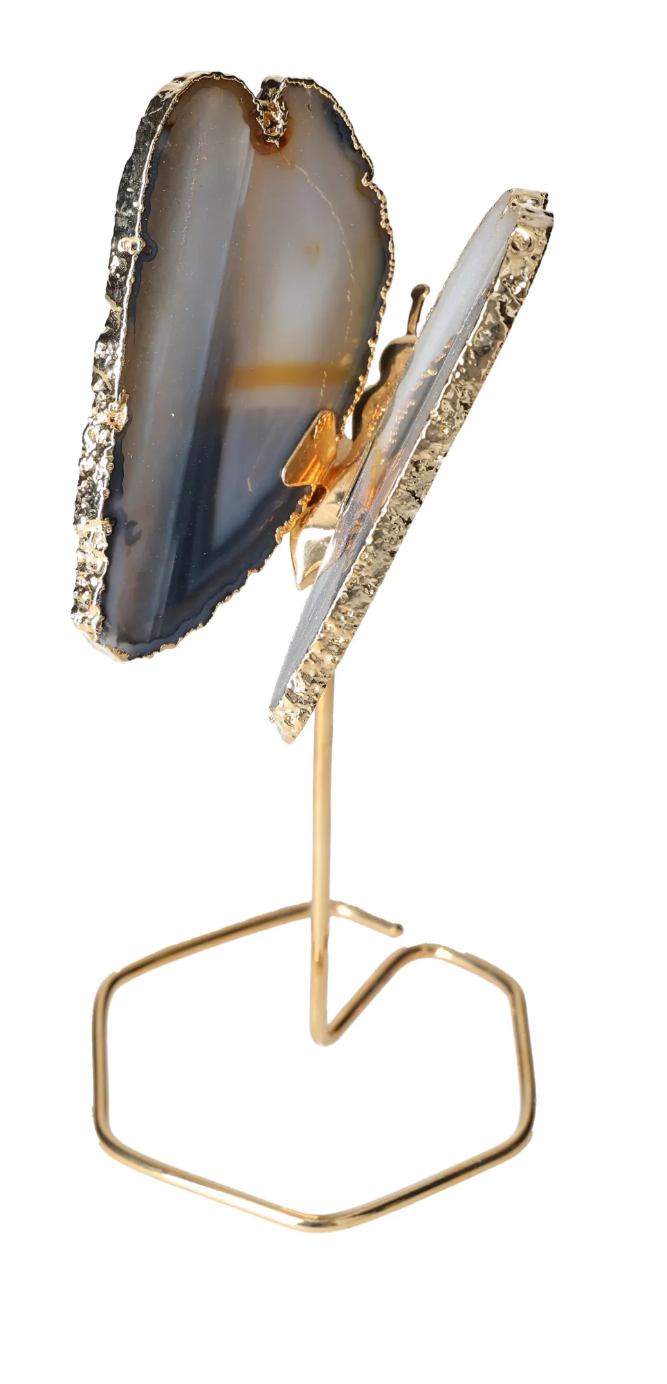 Agate Butterfly On Gold Metal Stand 629508 - Image 3