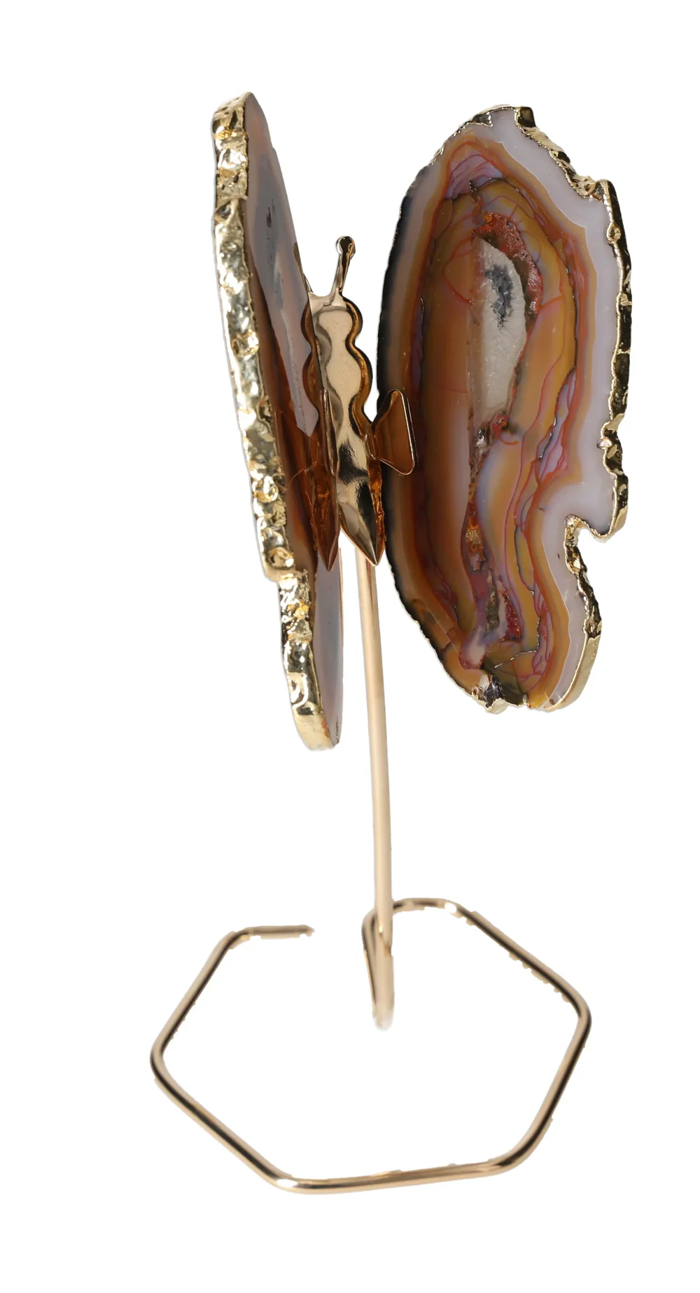 Agate Butterfly On Gold Metal Stand 629577 - Image 2