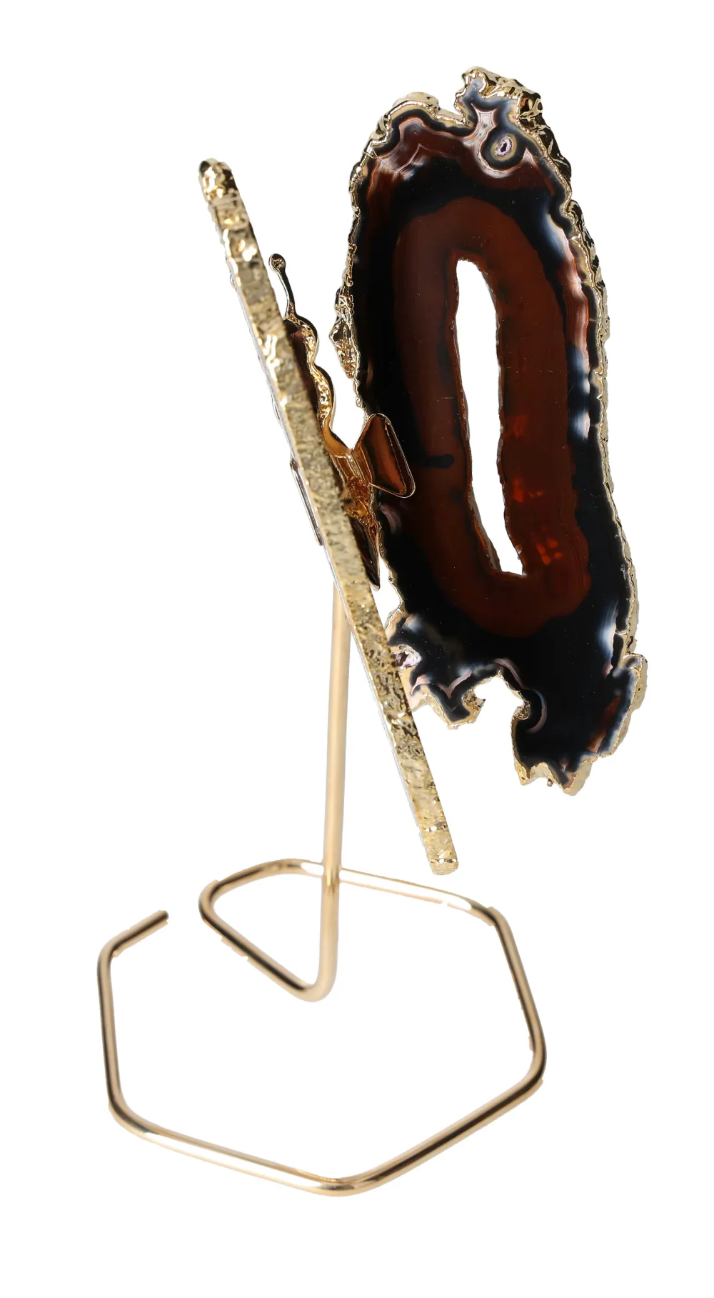 Agate Butterfly On Gold Metal Stand 629584 - Image 2