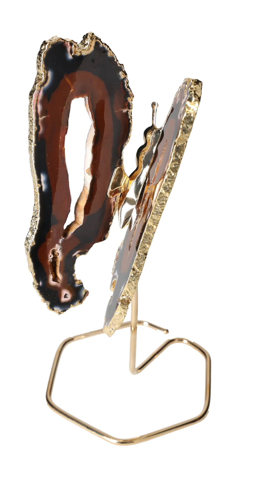 Agate Butterfly On Gold Metal Stand 629584 - Image 3