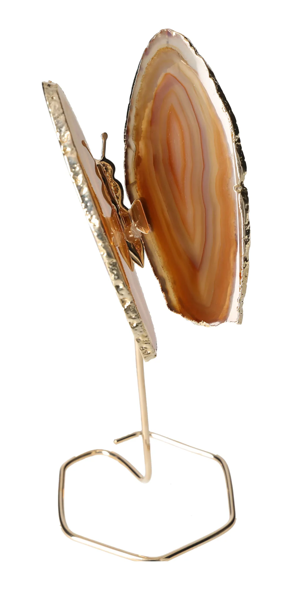 Agate Butterfly On Gold Metal Stand 629737 - Image 2