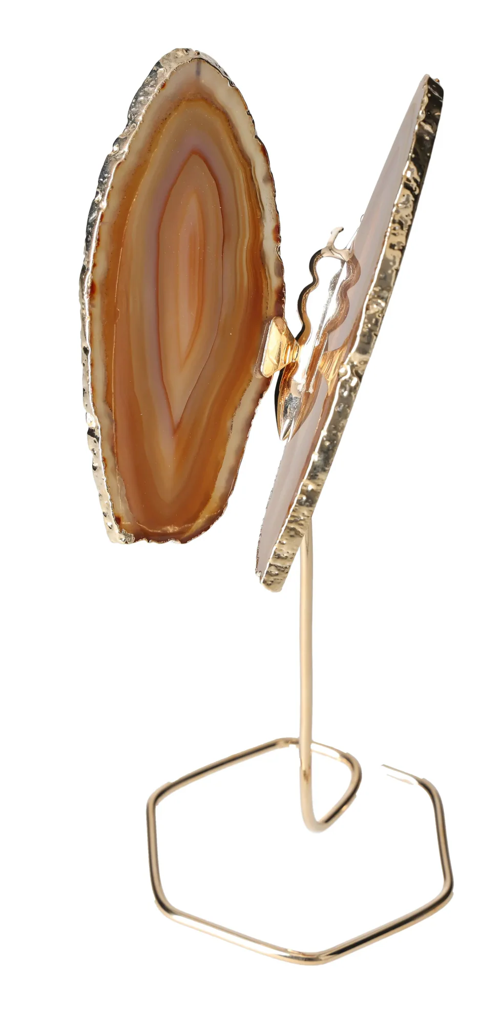 Agate Butterfly On Gold Metal Stand 629737 - Image 3