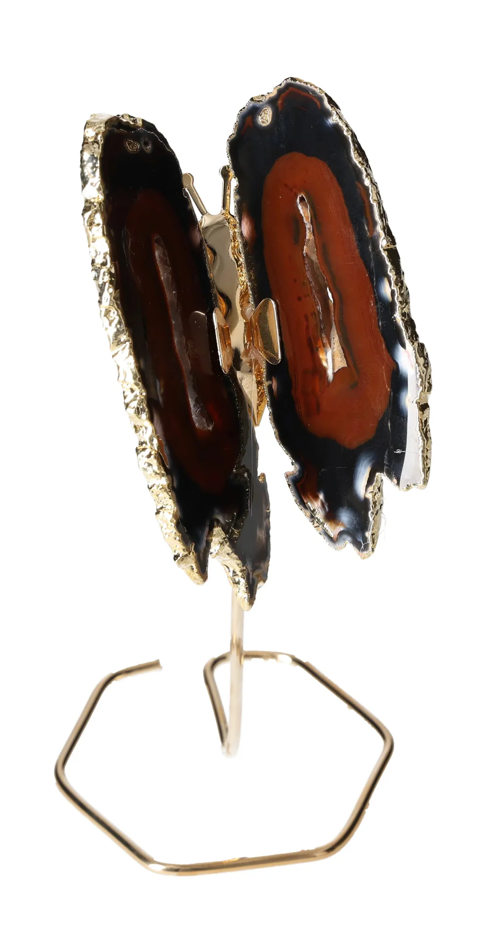 Agate Butterfly On Gold Metal Stand 629775 - Image 2