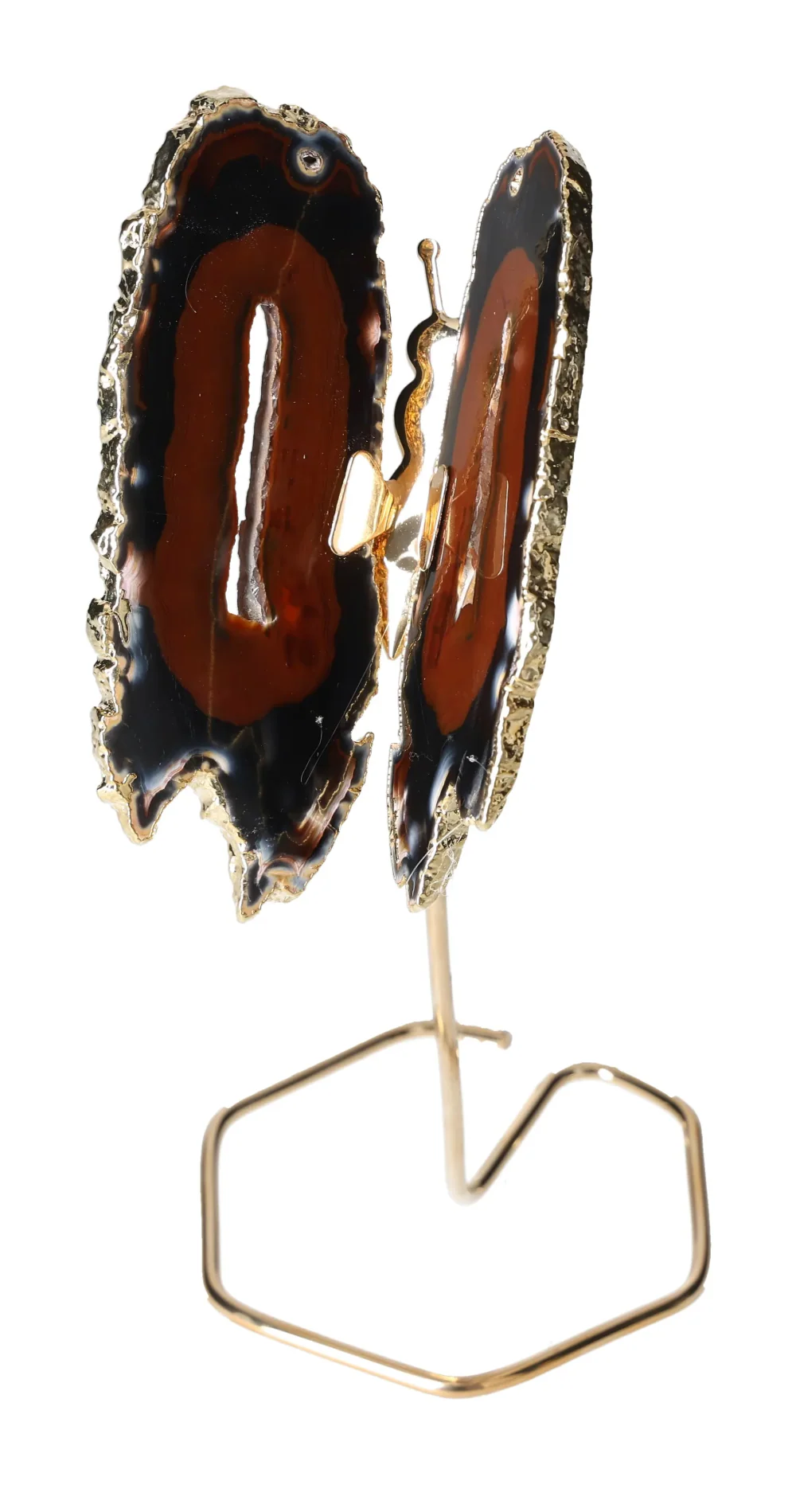 Agate Butterfly On Gold Metal Stand 629775 - Image 3