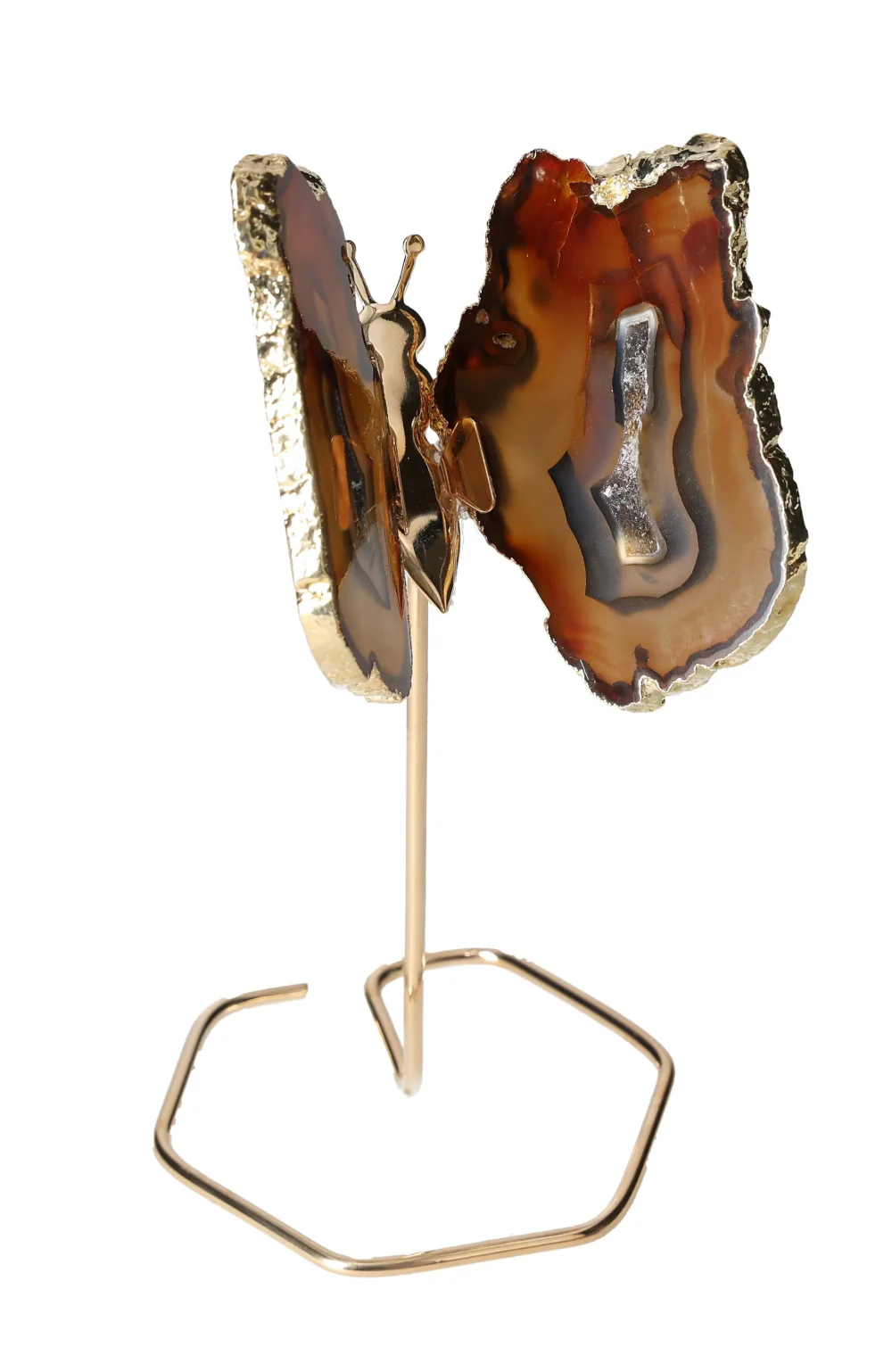 Agate Butterfly On Gold Metal Stand 629782 - Image 2