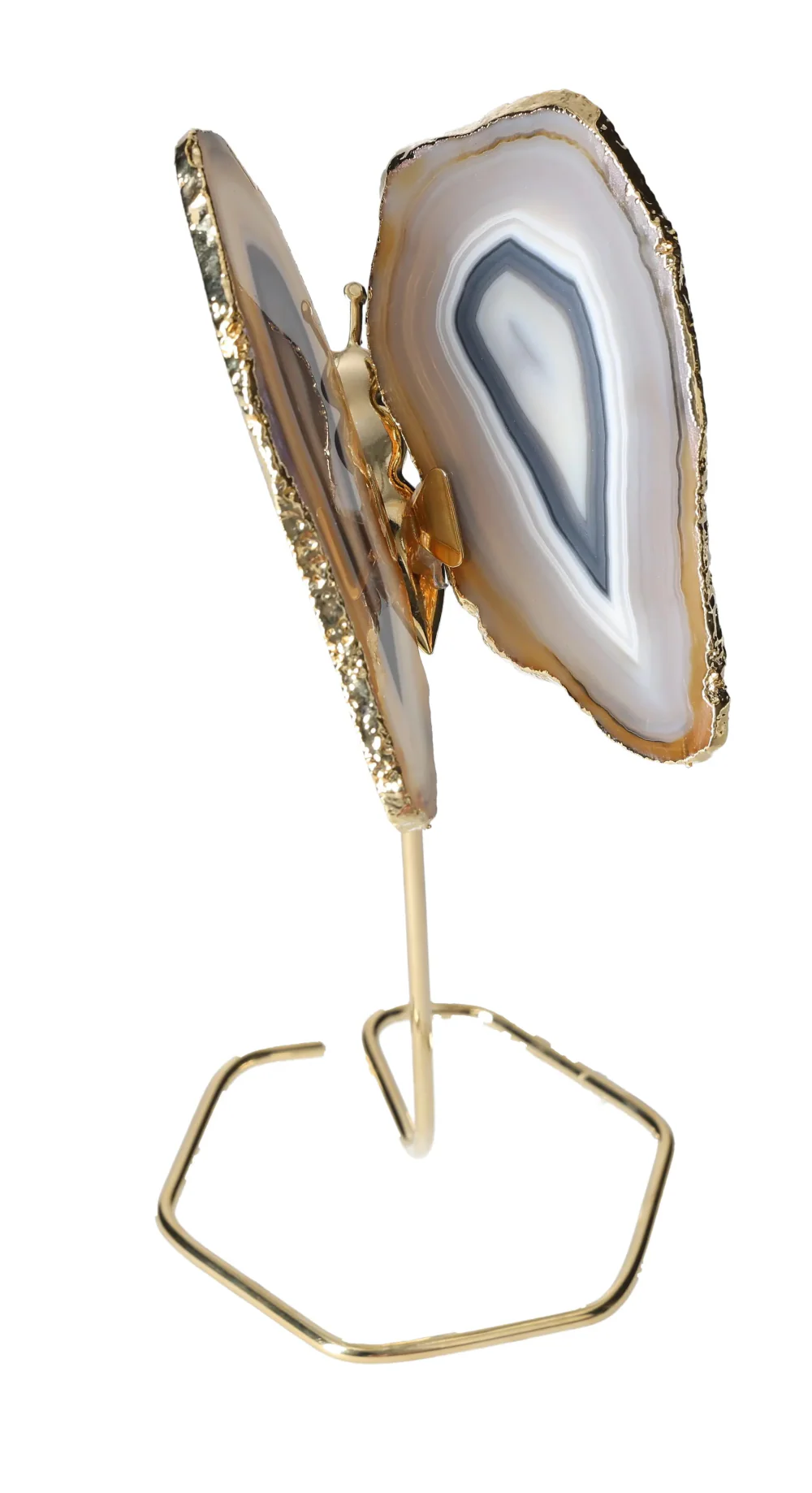 Agate Butterfly On Gold Metal Stand 629799 - Image 2