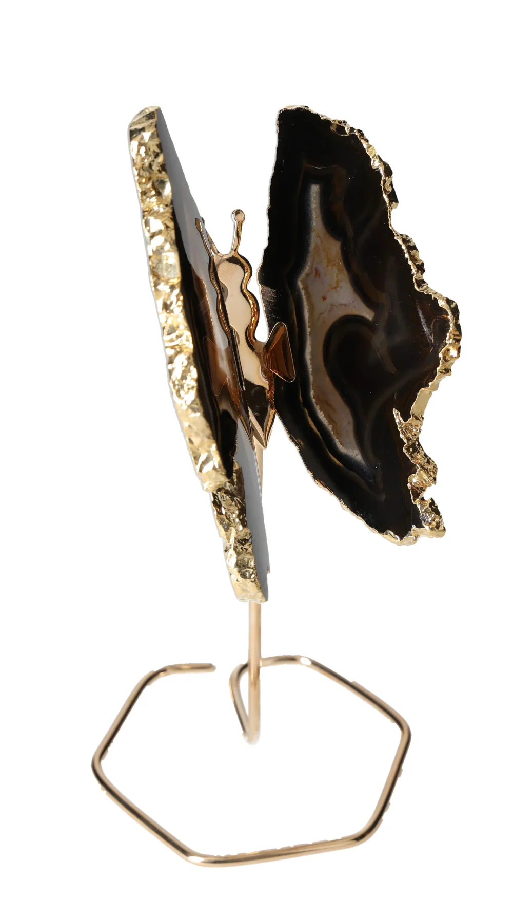 Agate Butterfly On Gold Metal Stand 629331 - Image 2