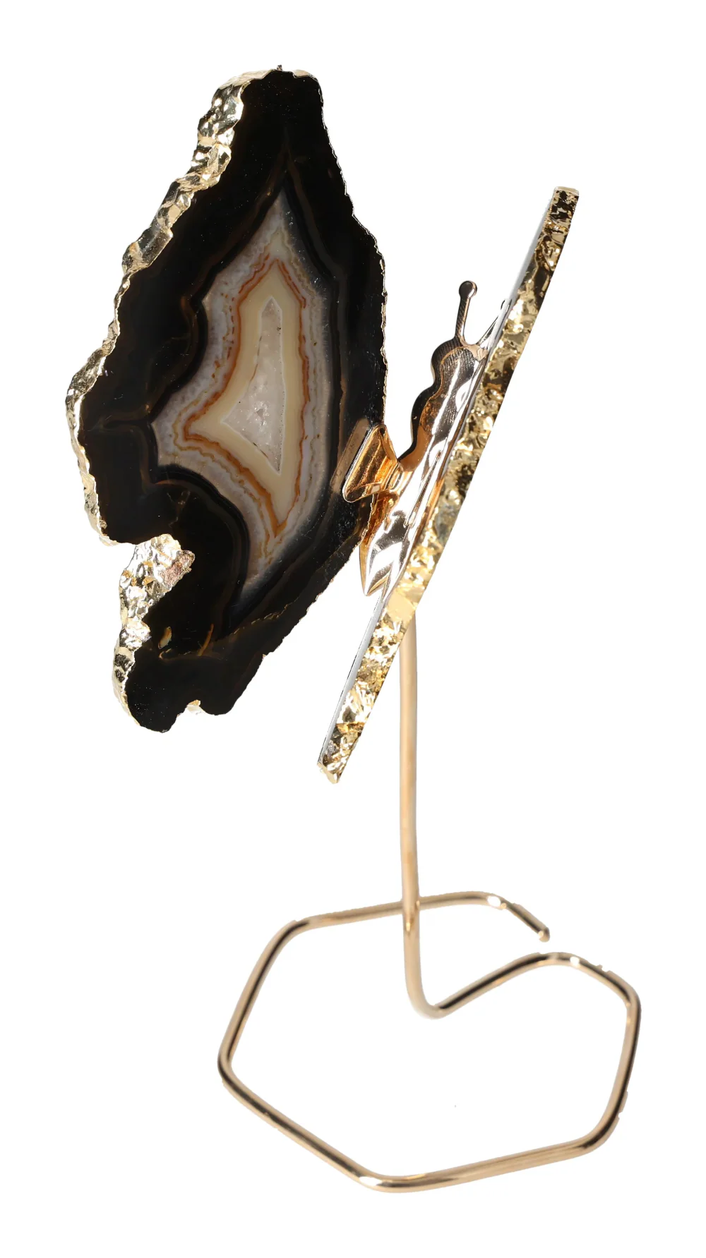 Agate Butterfly On Gold Metal Stand 629331 - Image 3
