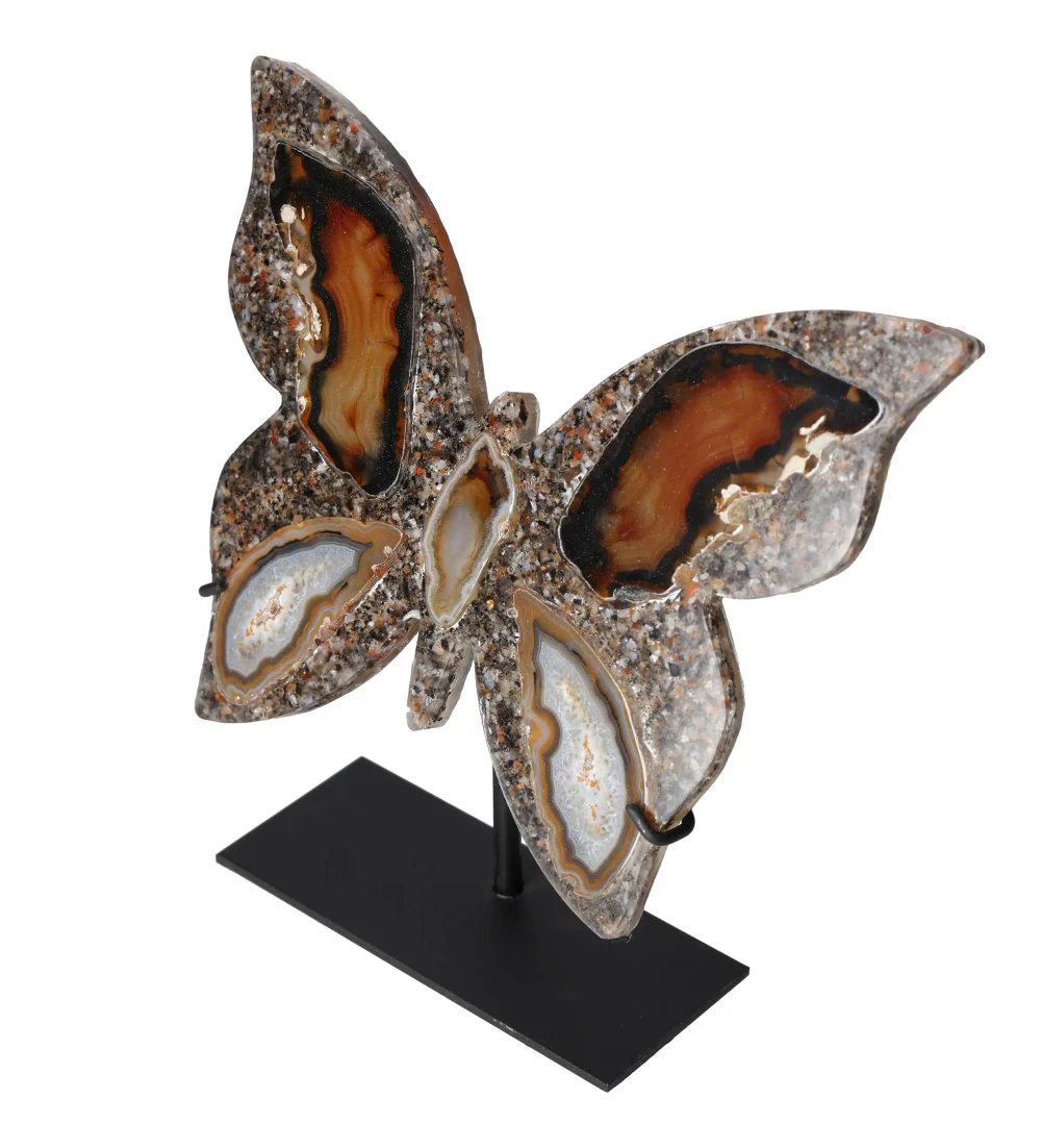 Agate Butterfly With Metal Base 628709 - Image 3