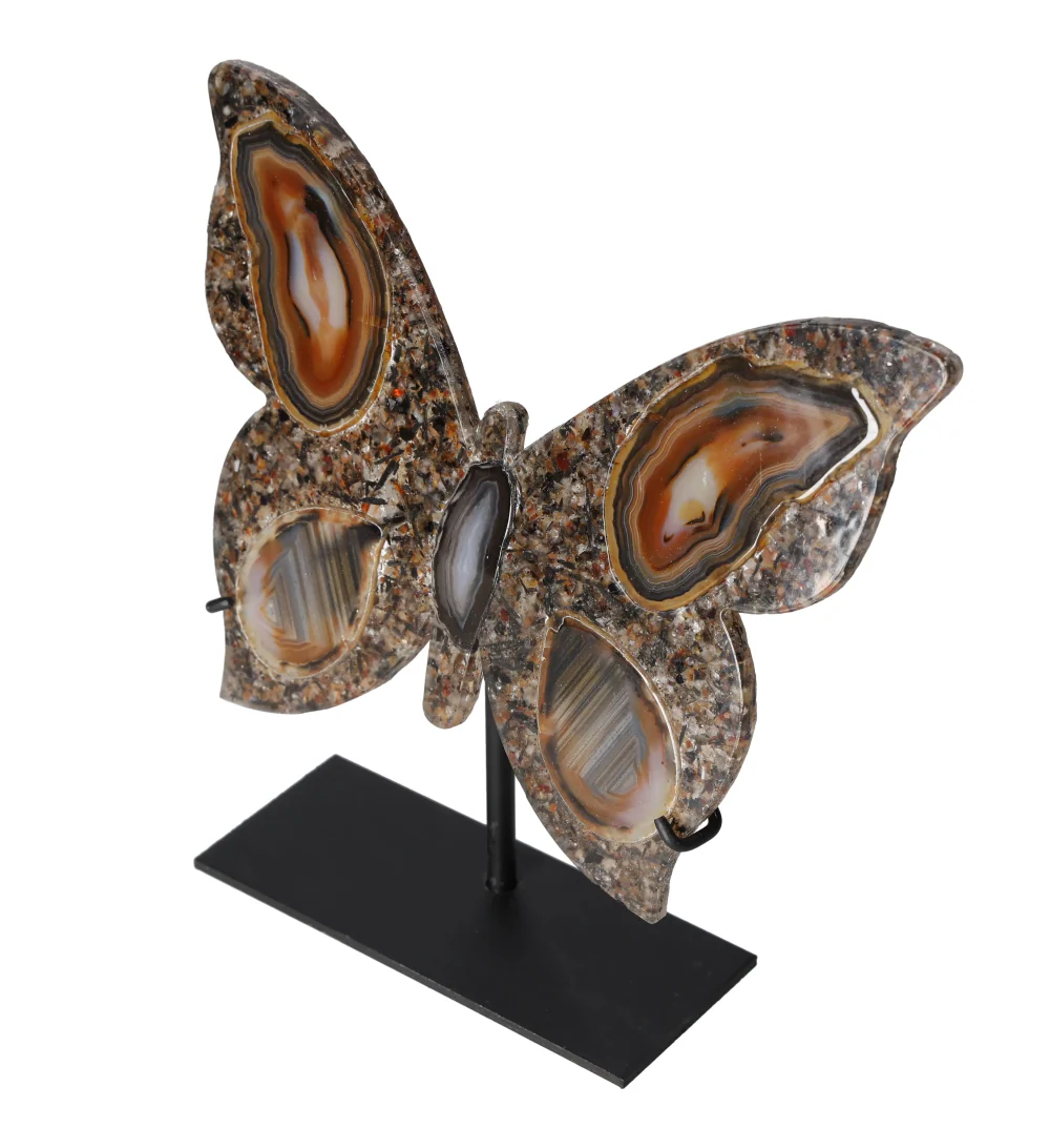 Agate Butterfly With Metal Base 628723 - Image 3