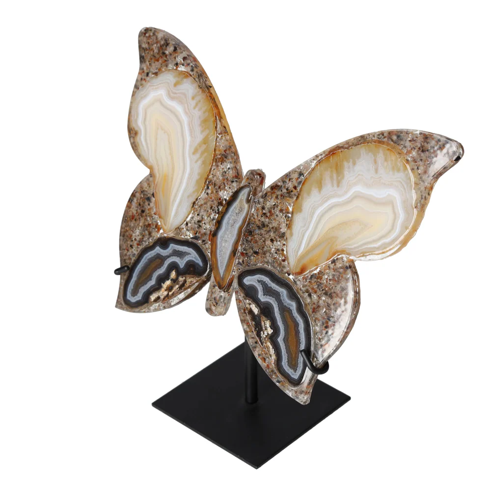 Agate Butterfly With Metal Base 628747 - Image 3