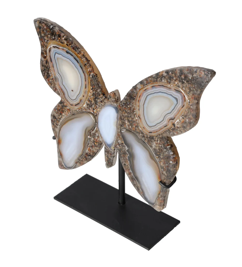 Agate Butterfly With Metal Base 628631 - Image 3