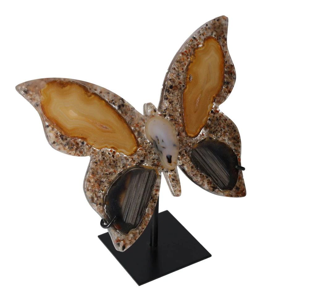 Agate Butterfly With Metal Base 628662 - Image 2