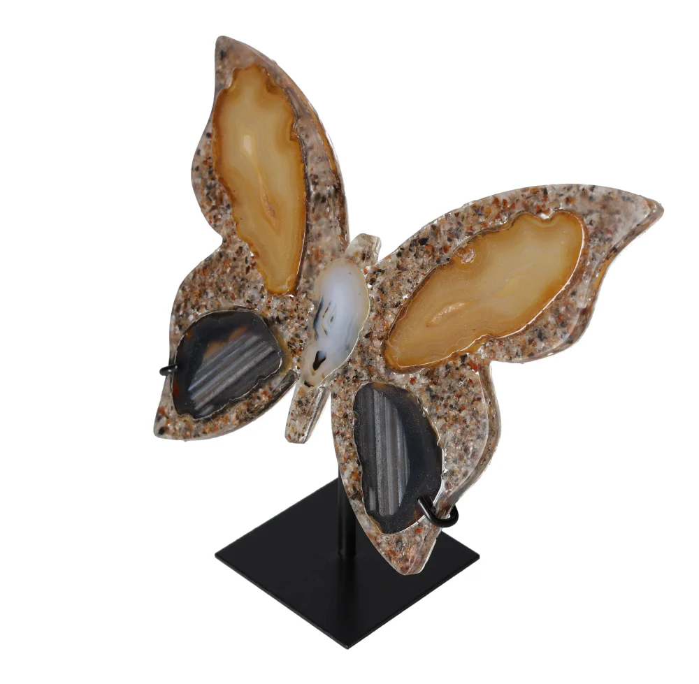 Agate Butterfly With Metal Base 628662 - Image 3