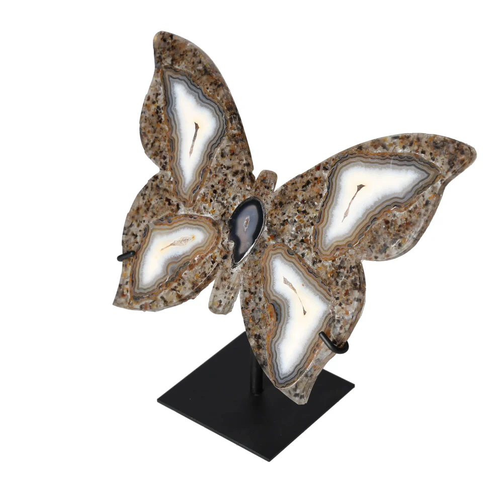 Agate Butterfly With Metal Base 628686 - Image 3
