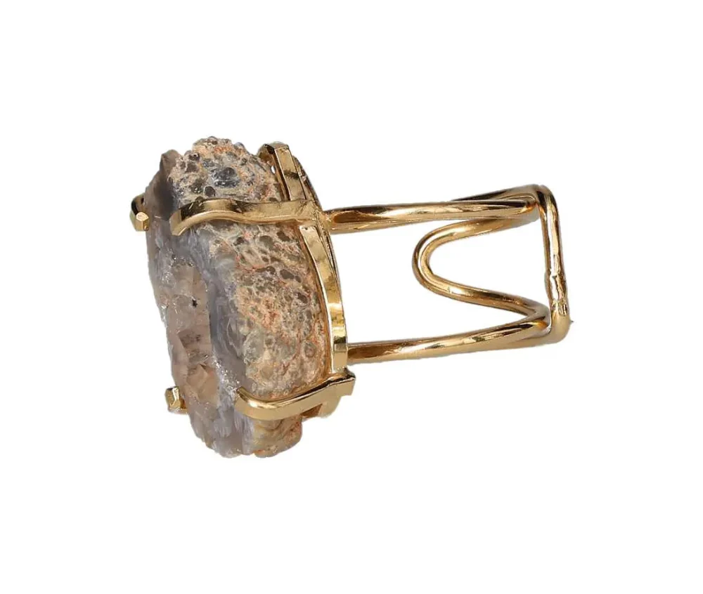 Agate Geode Arc Ring – Earthborn Glow 613316 - Image 3