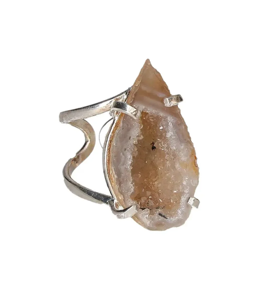 Agate Geode Arc And Wire Ring Silver 613538 - Image 2