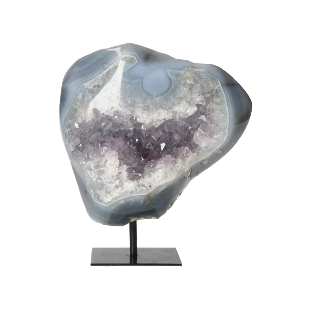 Agate Geode with Amethyst on Stand 10000441 - Image 4