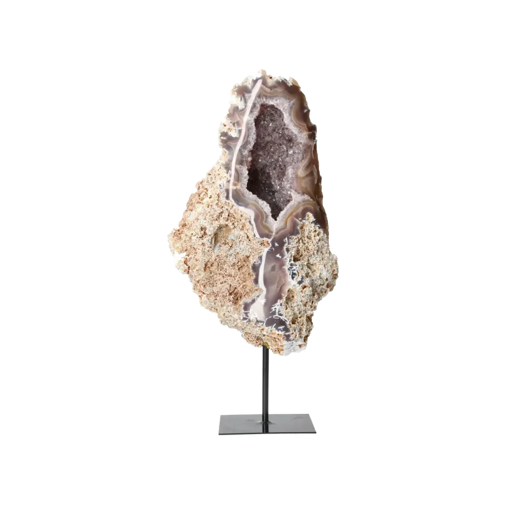 Agate Geode with Quartz on Stand 10000478 - Image 4