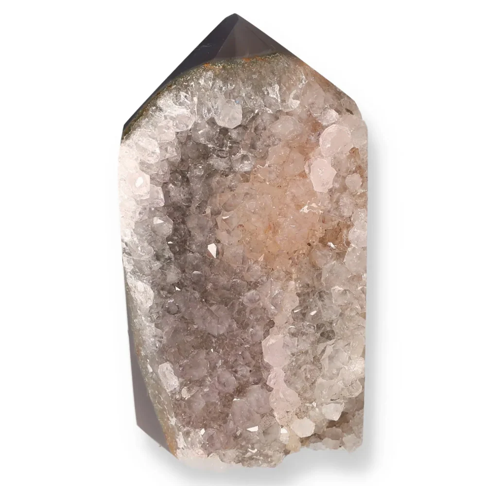 Agate Geoded Points Light brown with beige and soft gray speckles. 041607 - Image 2