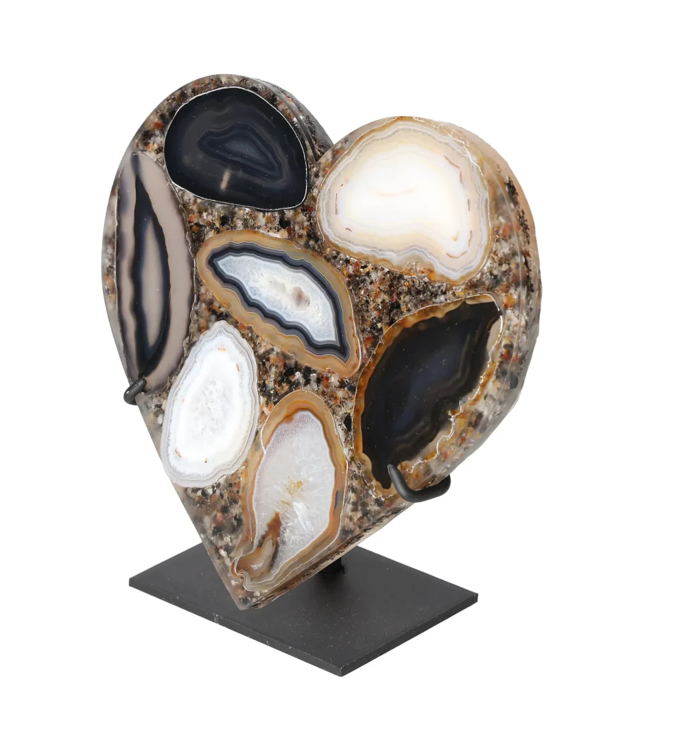 Agate Heart With Metal Base 625104 - Image 3