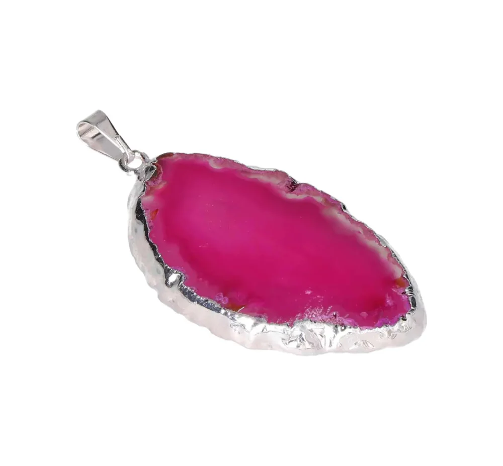 Pink Agate Slice Pendant 608565 - Image 2