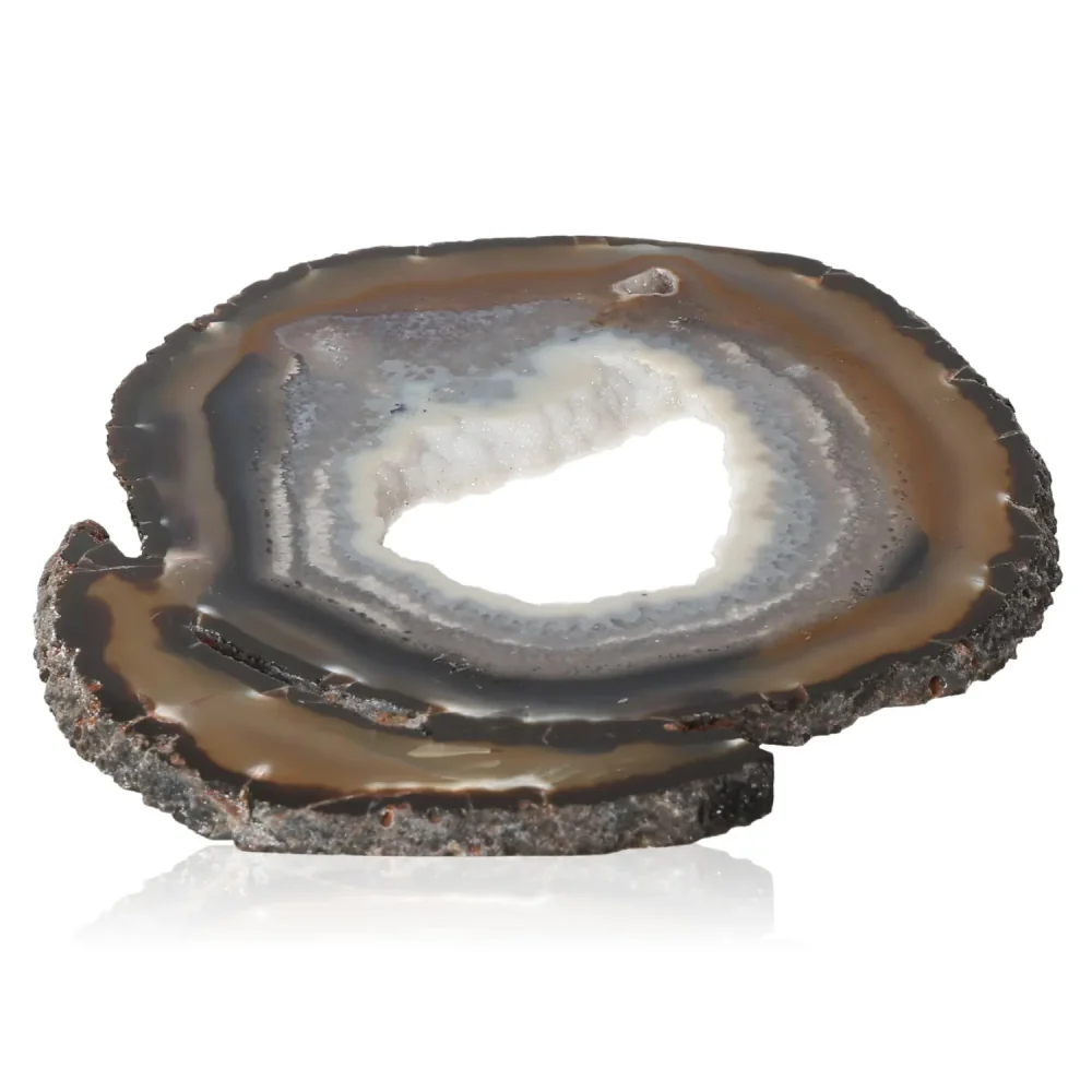 Polished Agate Slice Brown and gray. 001572