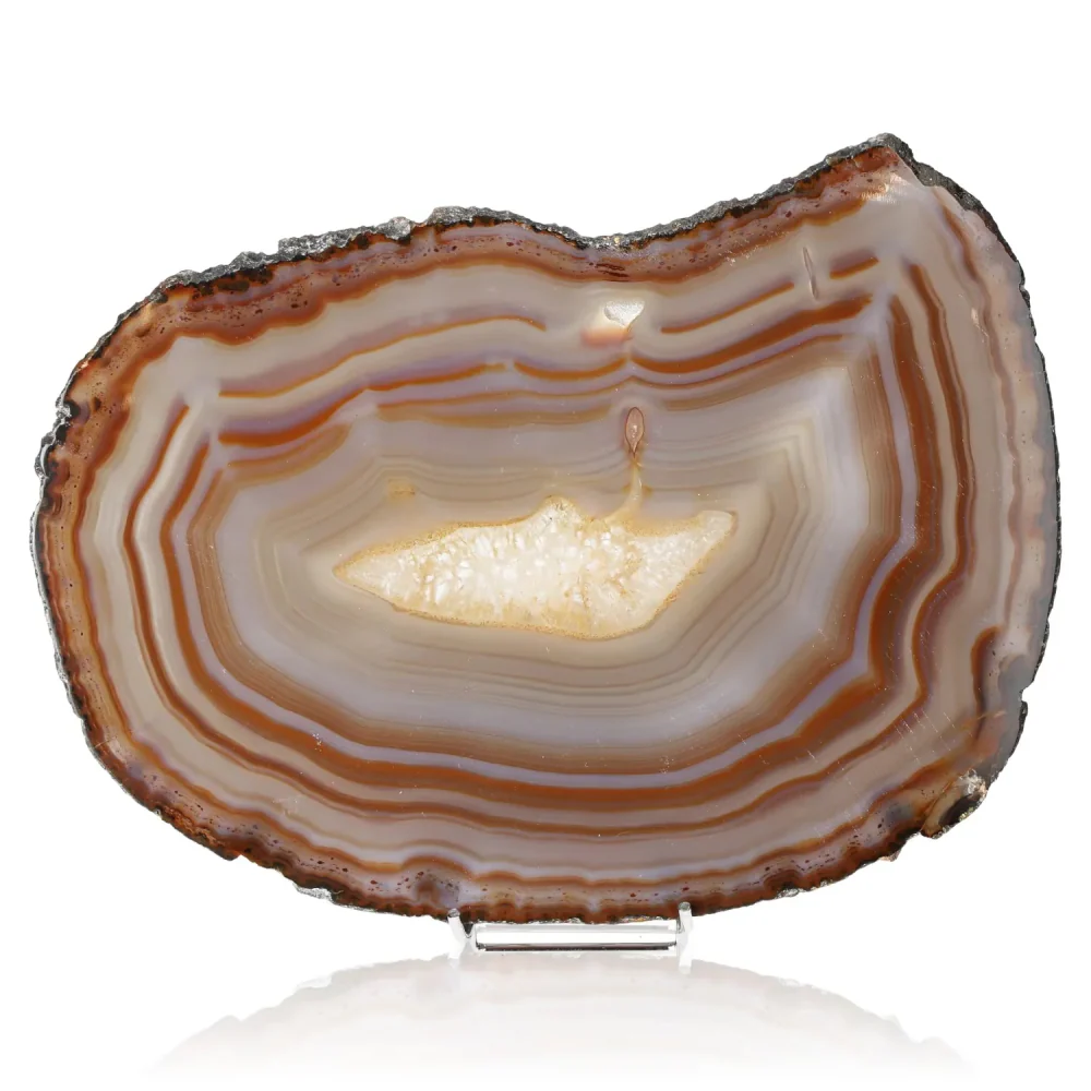 Polished Agate Slice Brown and beige. 001562