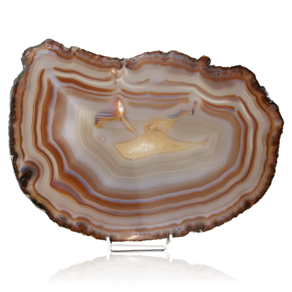 Polished Agate Slice Brown and grey. 001554