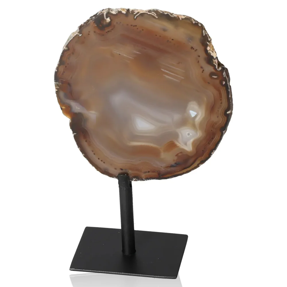 Agate Slice on Metal Stand 035927